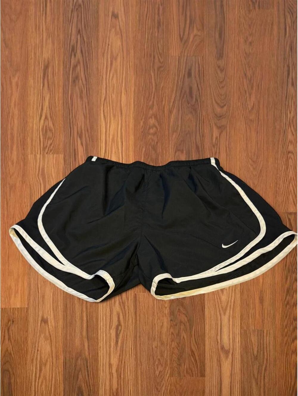 Nike Dri-FIT Black Athletic Shorts White Stripe Women's Size S